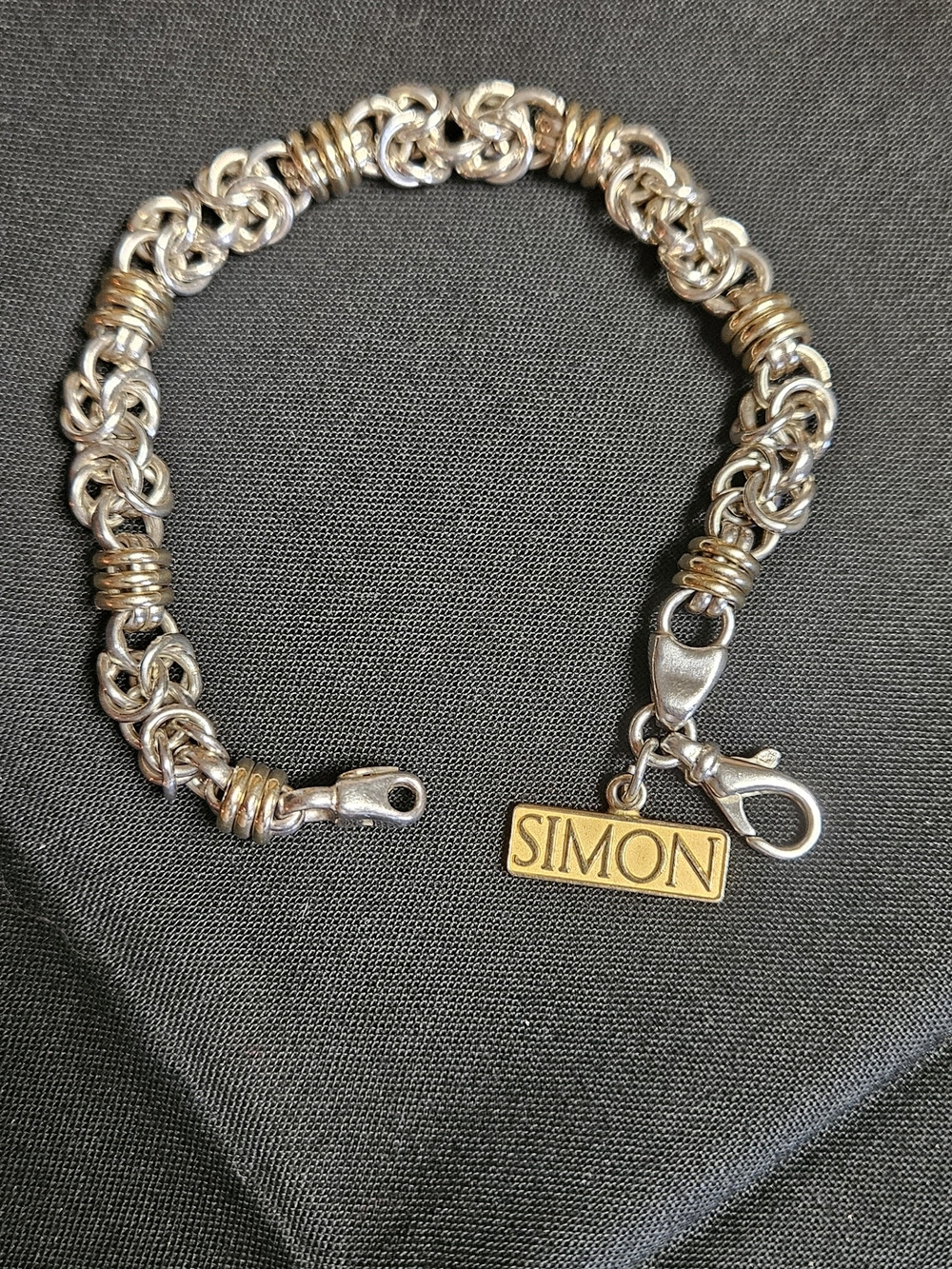 Ross-Simons Two-Tone Byzantine and 14K Gold Chain Bracelet Italy